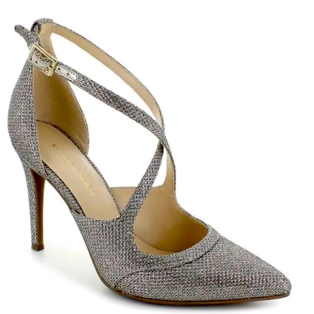 MARC FISHER Metallic strap stiletto size 9